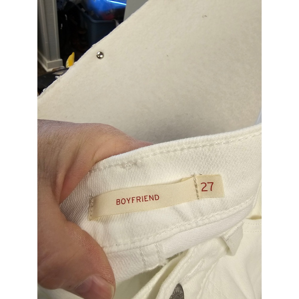 Levis Boyfriend Jeans Womens 4 X Short W27 L27 White Denim Mid Rise 198870306 - Picture 5 of 7